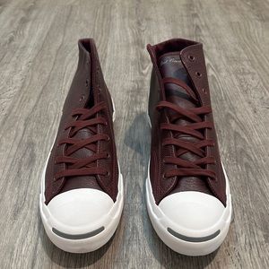 NIB $85 Converse Jack Purcell Jack Mid Dark Sangria/Cool Grey 157706C US Mens 10